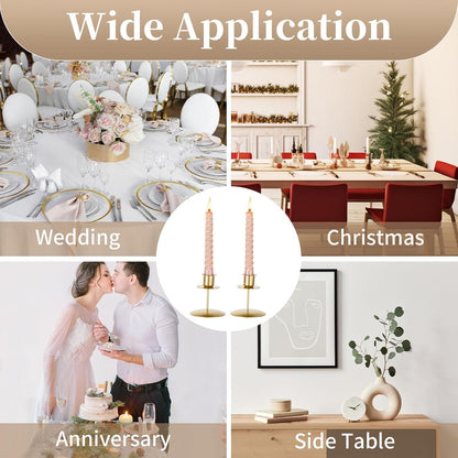 Goldene Kerzenständer für Hochzeit Weihnachten - 6 Stück 9cm