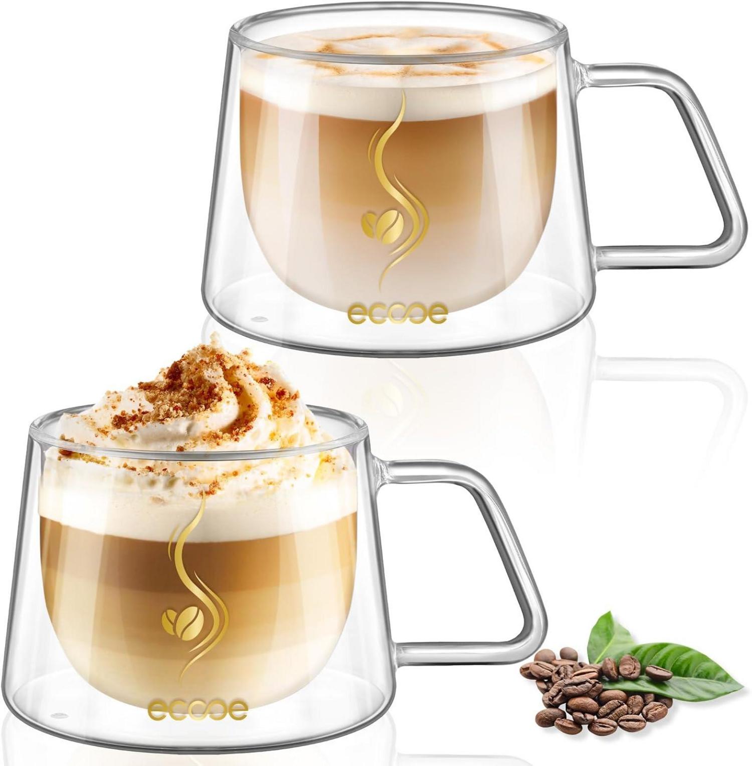 Doppelwandige Latte Macchiato Gläser 350ml Set 2er - Borosilikatglas
