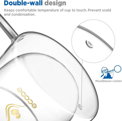 Doppelwandige Latte Macchiato Gläser 350ml Set 2er - Borosilikatglas