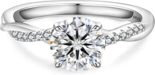 Moissanite Verlobungsring 1-2 Karat Solitär VVS1 D 925 Silber Weißgold