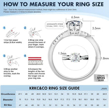 1-2 Karat Damen Moissanite Solitär Verlobungsring Silber
