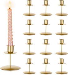 Kerzenhalter Stabkerze Gold Metall Weihnachten Hochzeit 12 Stück