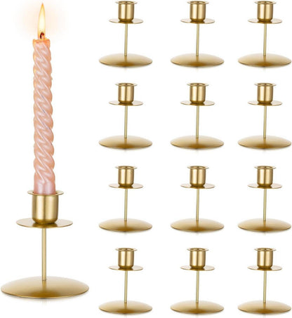 Kerzenhalter Stabkerze Gold Metall Weihnachten Hochzeit 12 Stück