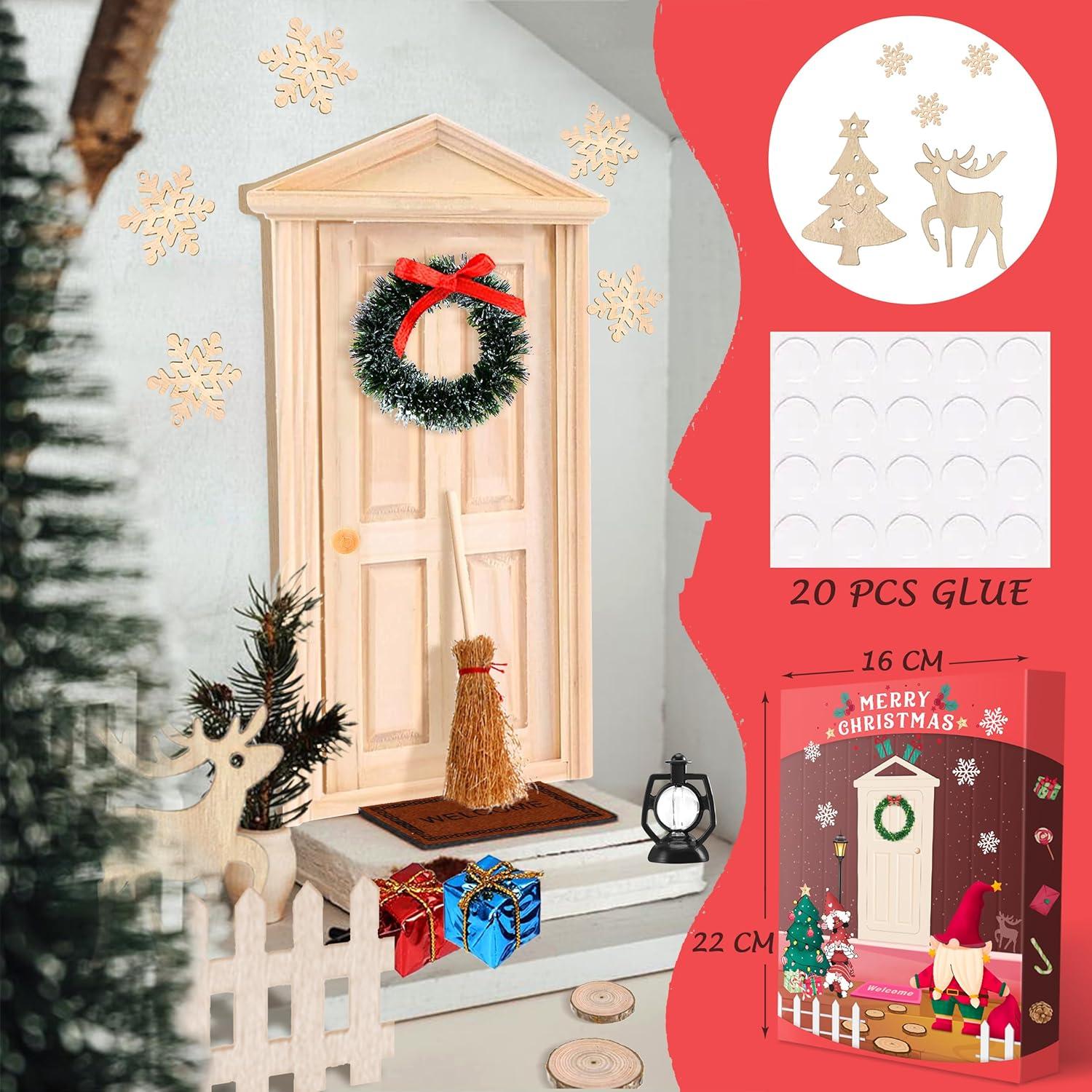 Elfentür Weihnachten Set 29-teilig Miniatur Gartendeko
