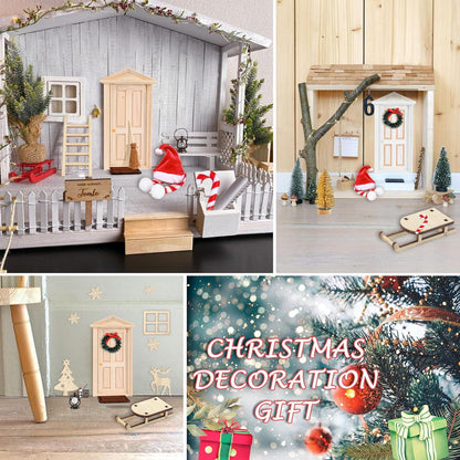 Elfentür Weihnachten Set - Miniatur Wichtelhaus Deko 29-teilig