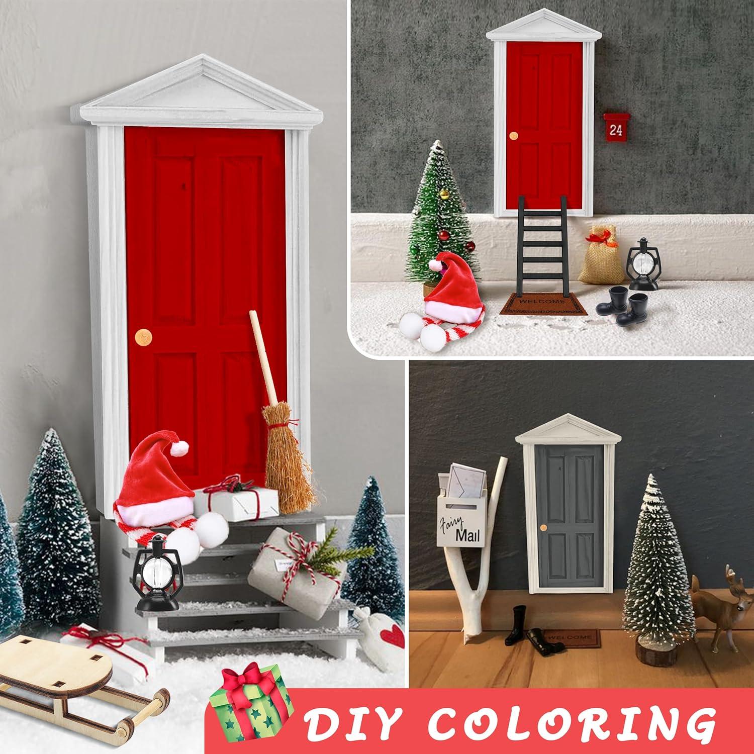 ZJTAPE Wichteltür Zubehör Set Weihnachten 29-teilig Miniatur