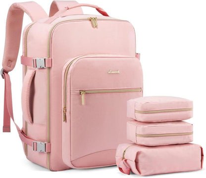 Handgepäck Rucksack 40L für Damen, Flugzeug Reisetasche 17 Zoll Laptop