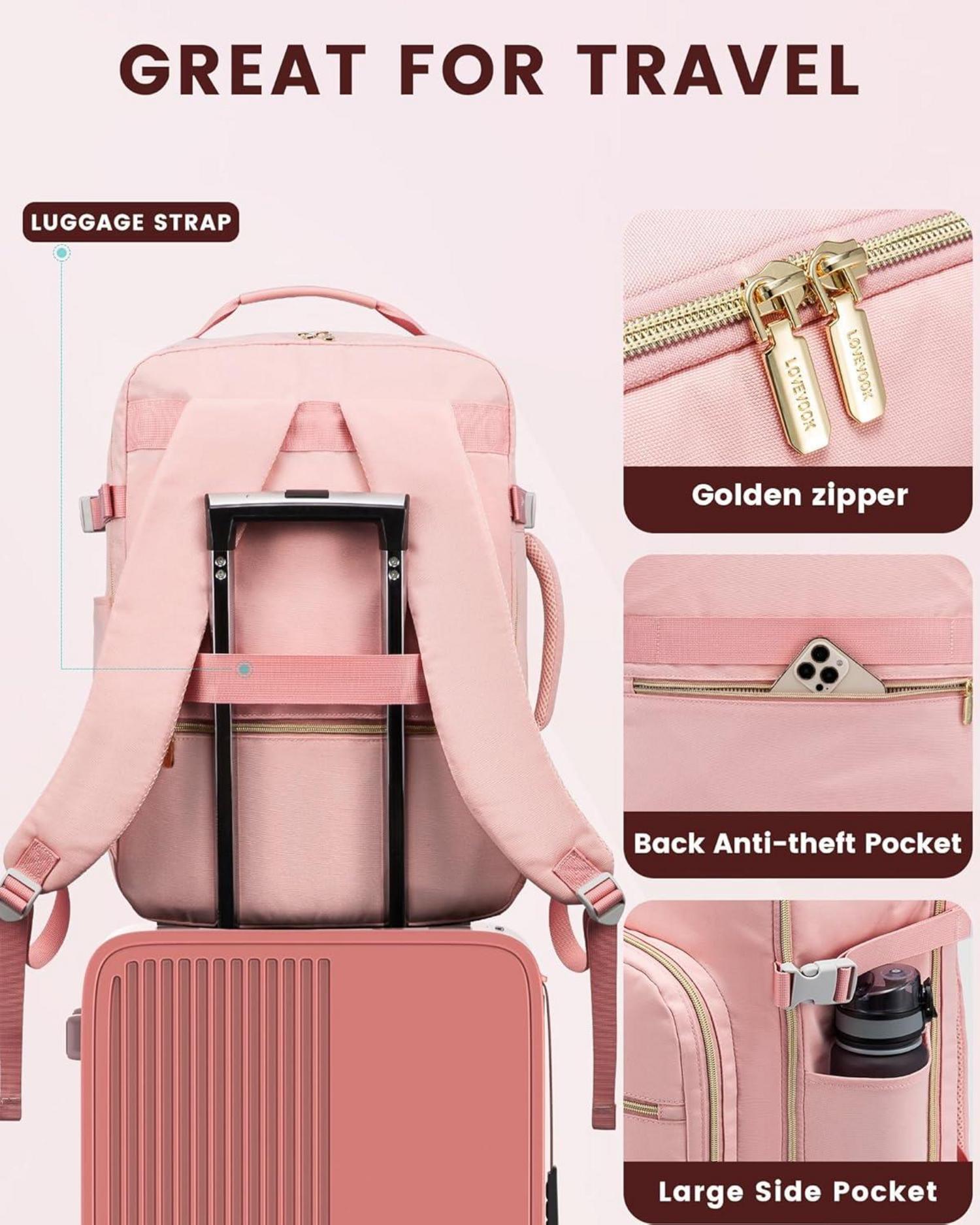 Handgepäck Rucksack Flugzeug 40L Damen Reiserucksack Wasserdicht 17