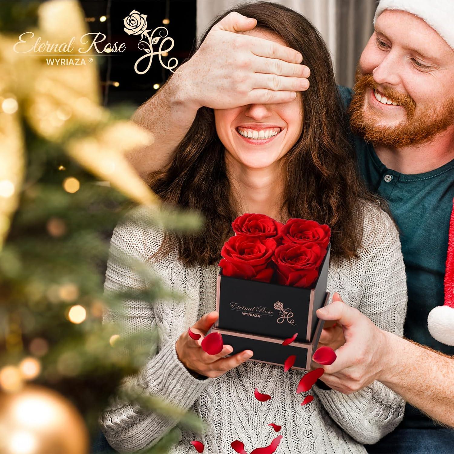 Ewige Rose Geschenkbox für Frauen Weihnachten Valentinstag Geburtstag