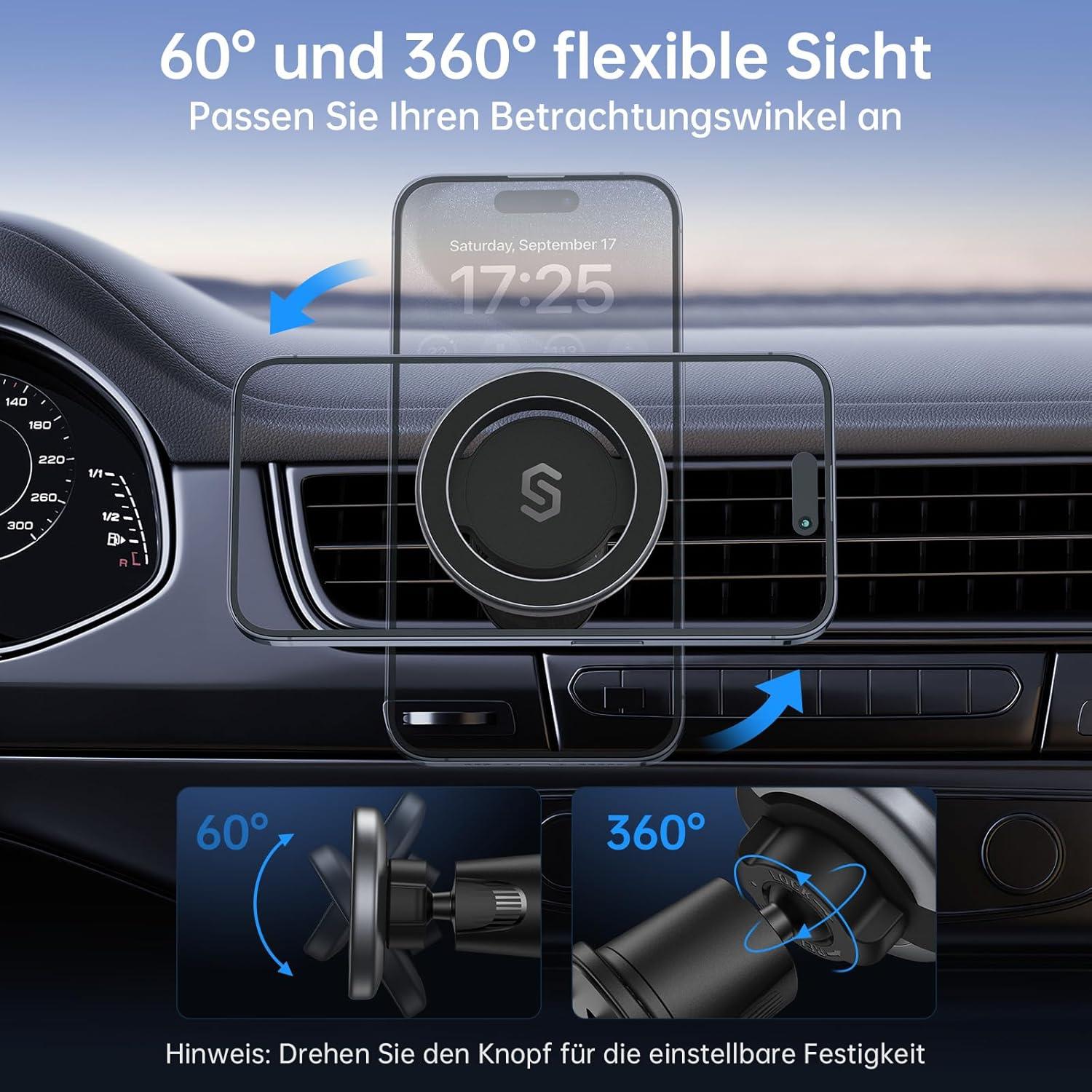 Handyhalterung Auto für MagSafe Universal Magnetisch iPhone 15 14 13 12 Pro Max