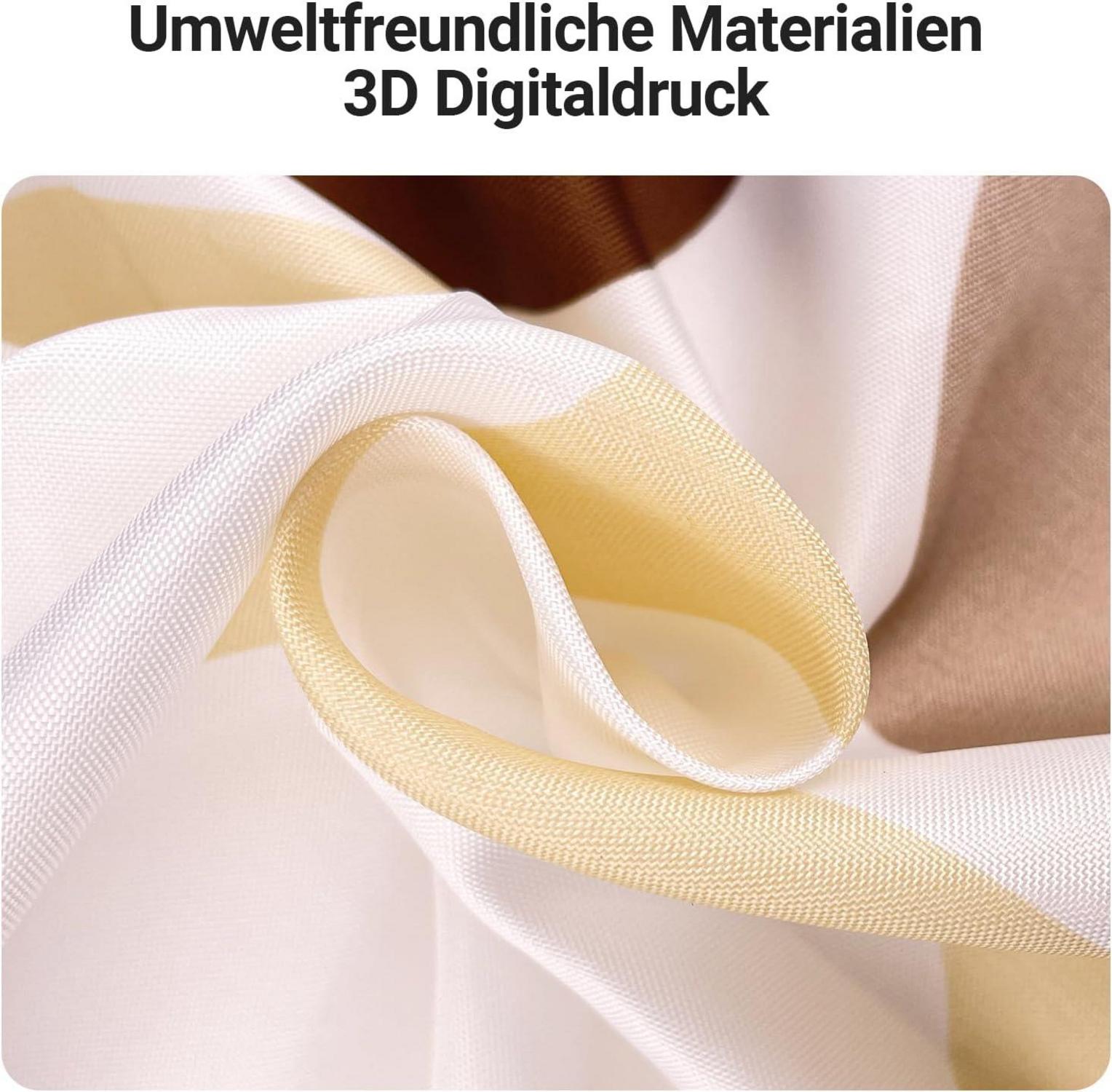 Duschvorhang Kamelfarbe Kreis, Beschwerter Saum, Antischimmel