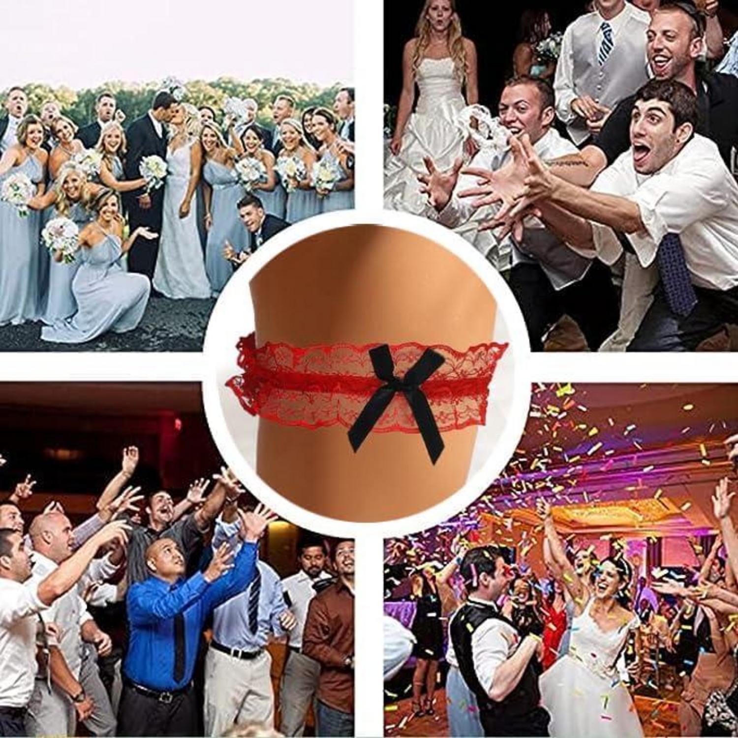 ohyeahlady Spitze Strumpfband Hochzeit 2er Pack Rot