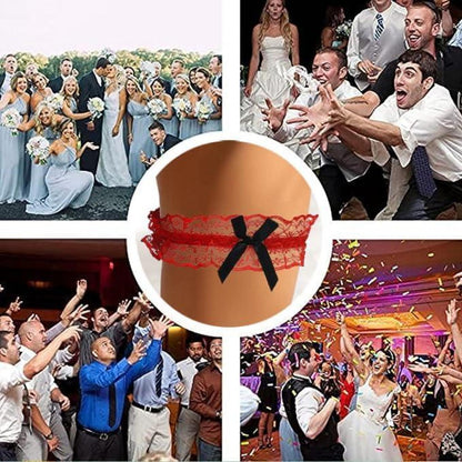 ohyeahlady Spitze Strumpfband Hochzeit 2er Pack Rot