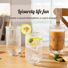 Geriffelte Gläser Set 4-teilig Longdrink & Eiskaffee 400ml