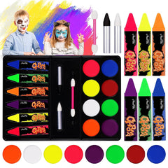 Kinderschminke Set Schminkstifte Bodypainting Neon UV Schminkfarben