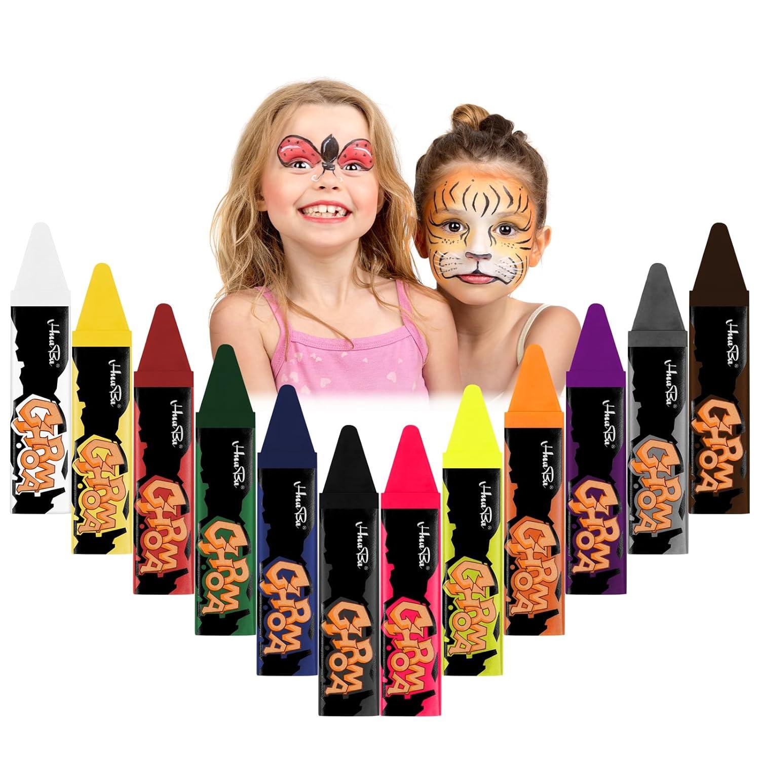 Kinderschminke Set 12 Farben Bodypainting Neon UV Face Paint
