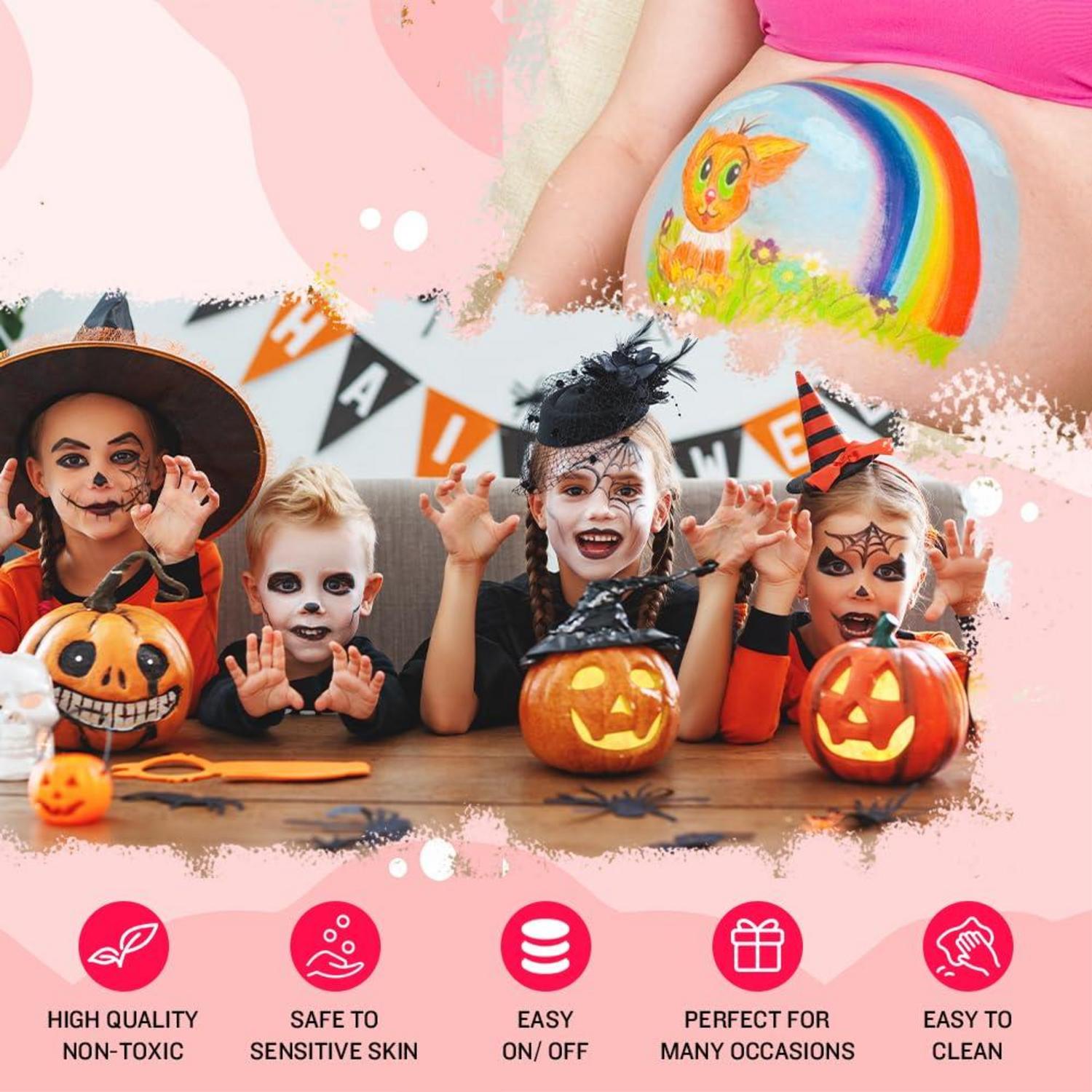 Kinderschminke Set Schminkstifte Neon UV Schminkfarben 12 Farben