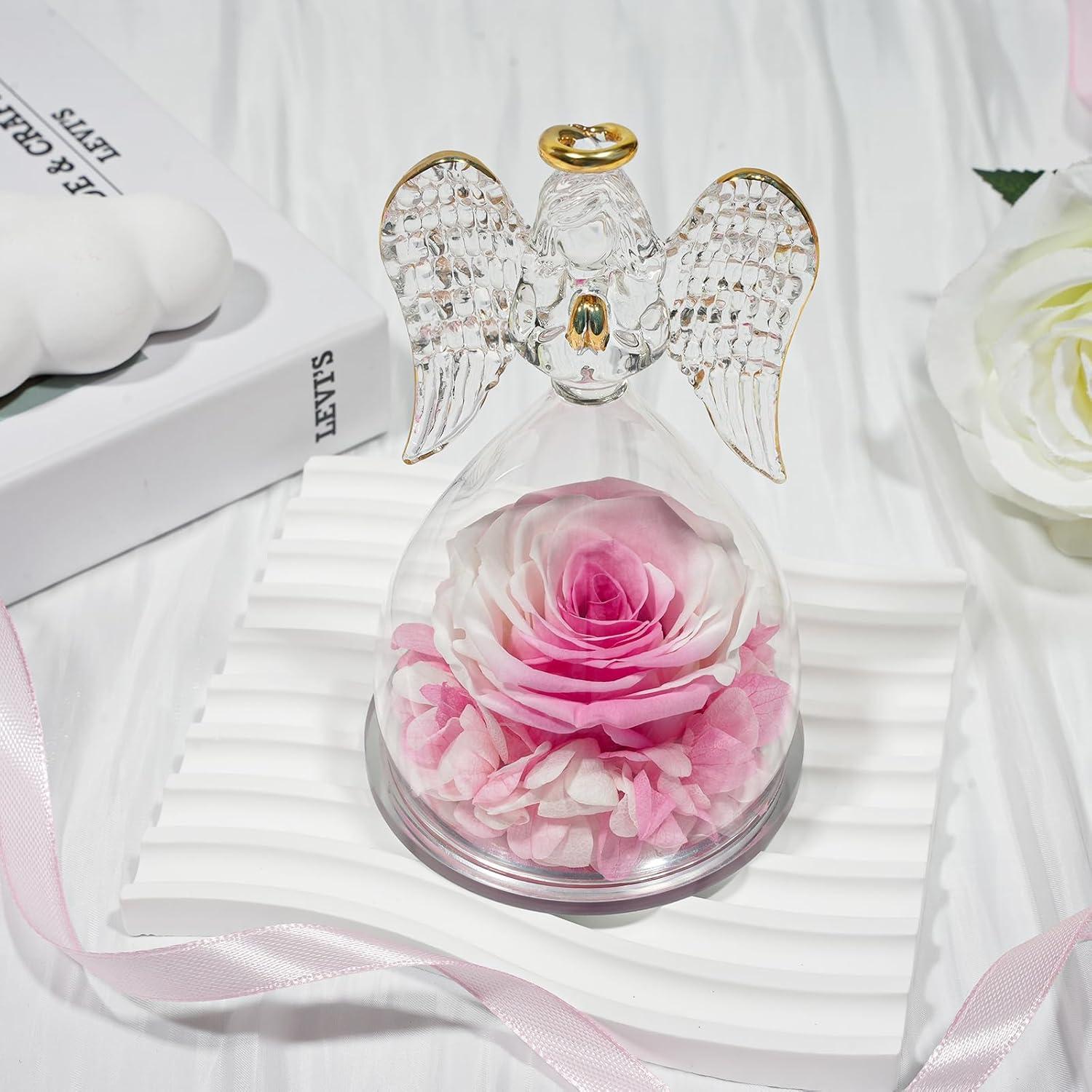 Ewige Rose Engel Figur Geschenkbox - Weihnachten Valentinstag Geburtstagsgeschenk