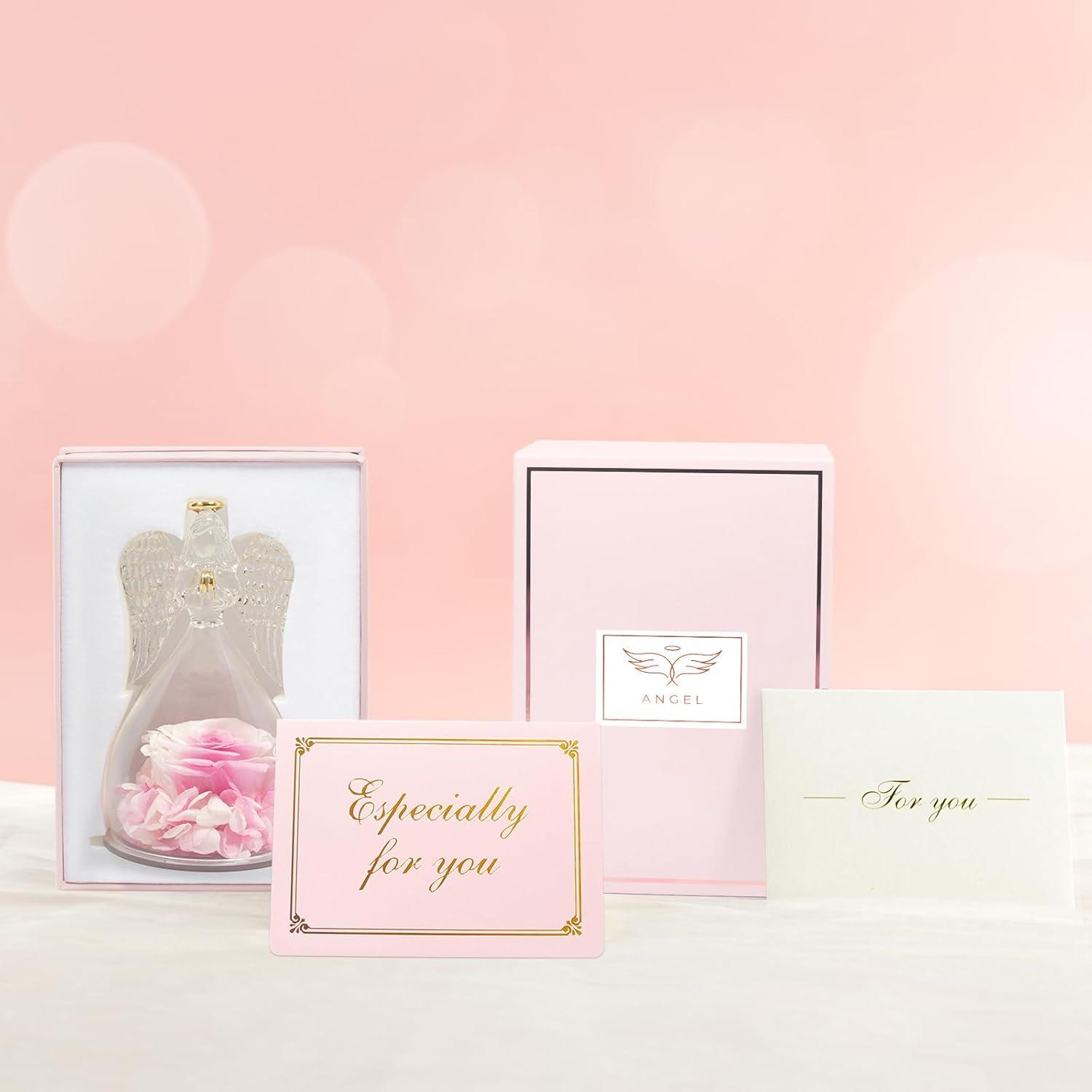 Ewige Rose Engel Figur in Glas, Geschenk für Frauen, Weihnachten made