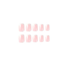 24 Stück Beige Weiß Eckig Nägel - Klassisch Kunstnägel