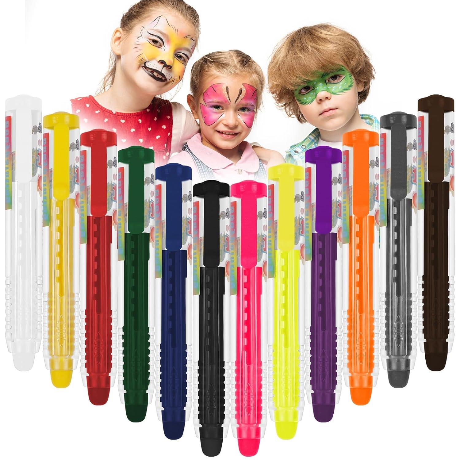 12-Farben Kinderschminke Set Bodypainting Neon UV Schminkfarben