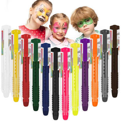 12-Farben Kinderschminke Set Bodypainting Neon UV Schminkfarben