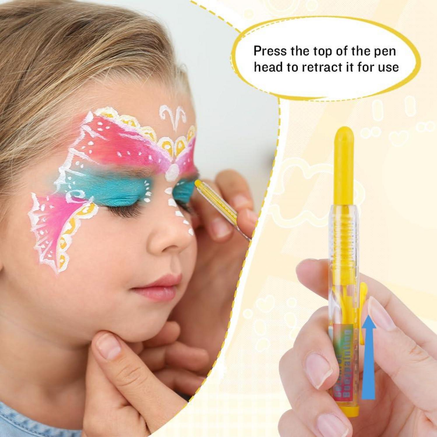 Kinder Schminkset Neon UV Face Paint Bodypainting Buntstifte 12 Farben