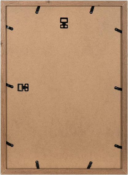 Brauner Holz-Bilderrahmen A3 mit Passepartout für A4 Wandmontage 45 cm