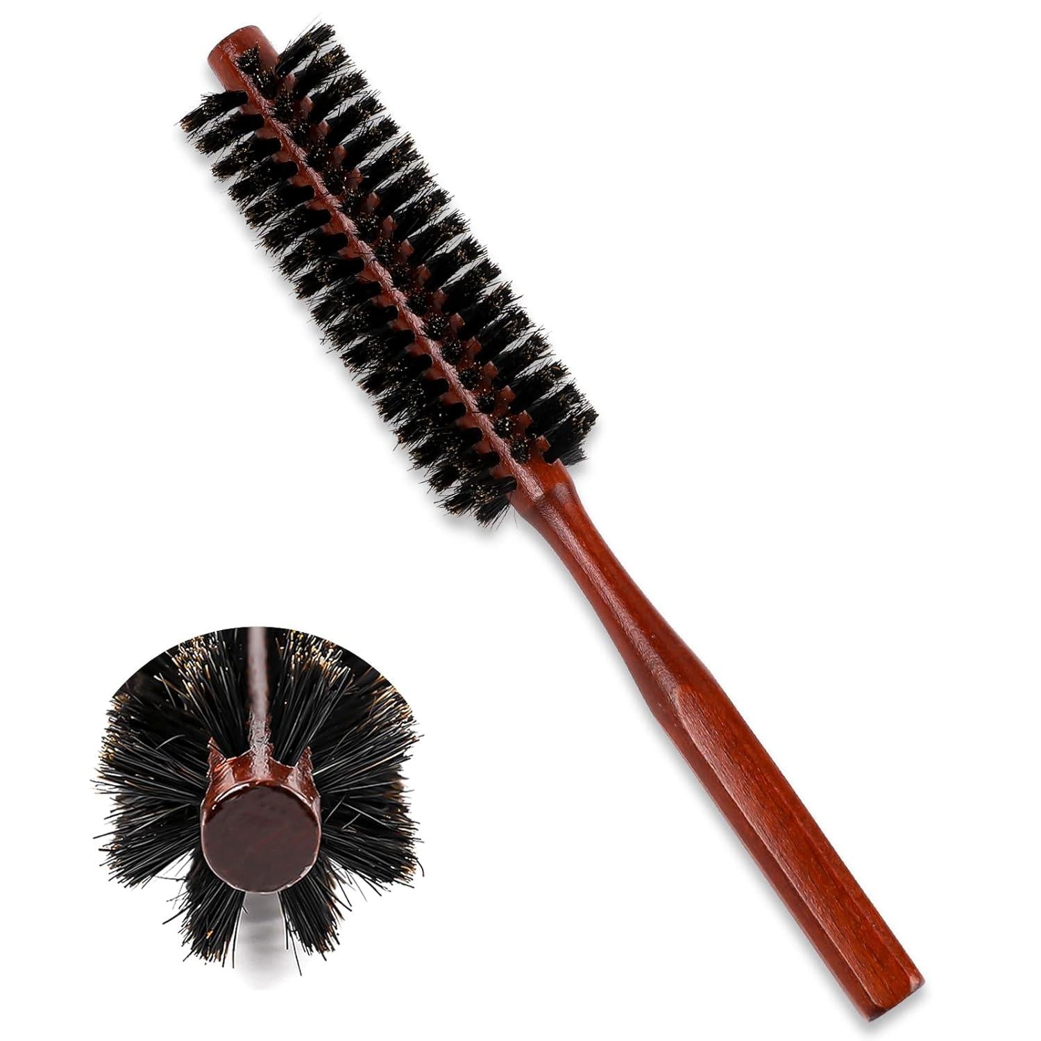 Rundbürste mit Wildschweinborsten für Locken und Styling