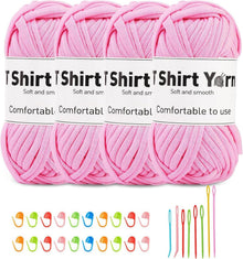 4er-Pack T-Shirt-Garn-Set, Häkelgarn zum Stricken, weiches