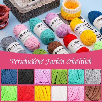 4er-Pack T-Shirt-Garn-Set 100 g zum Stricken Häkeln Baumwollgarn - Rosa