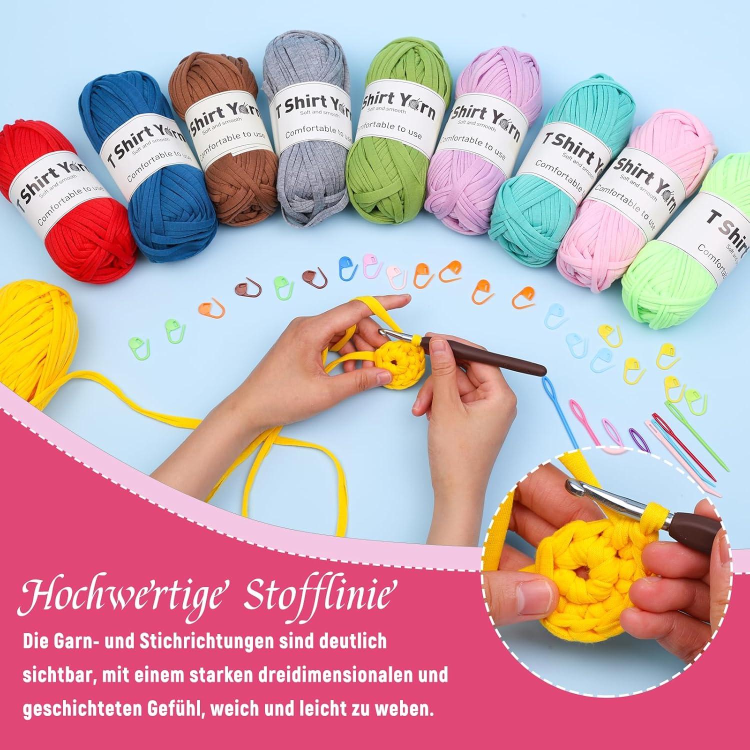 4er-Pack 100g T-Shirt-Garn-Set zum Stricken, Baumwollgarn