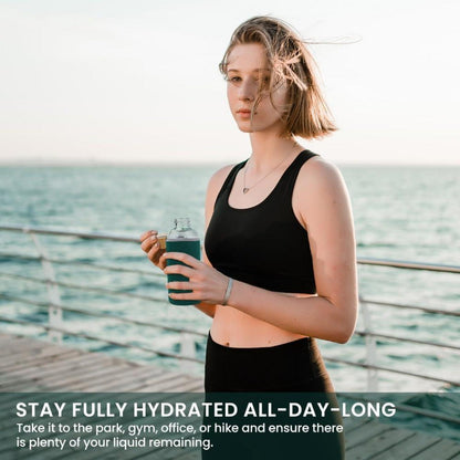 Trinkflasche Glas 750ML Borosilikat Schutzhülle Auslaufsicher Büro