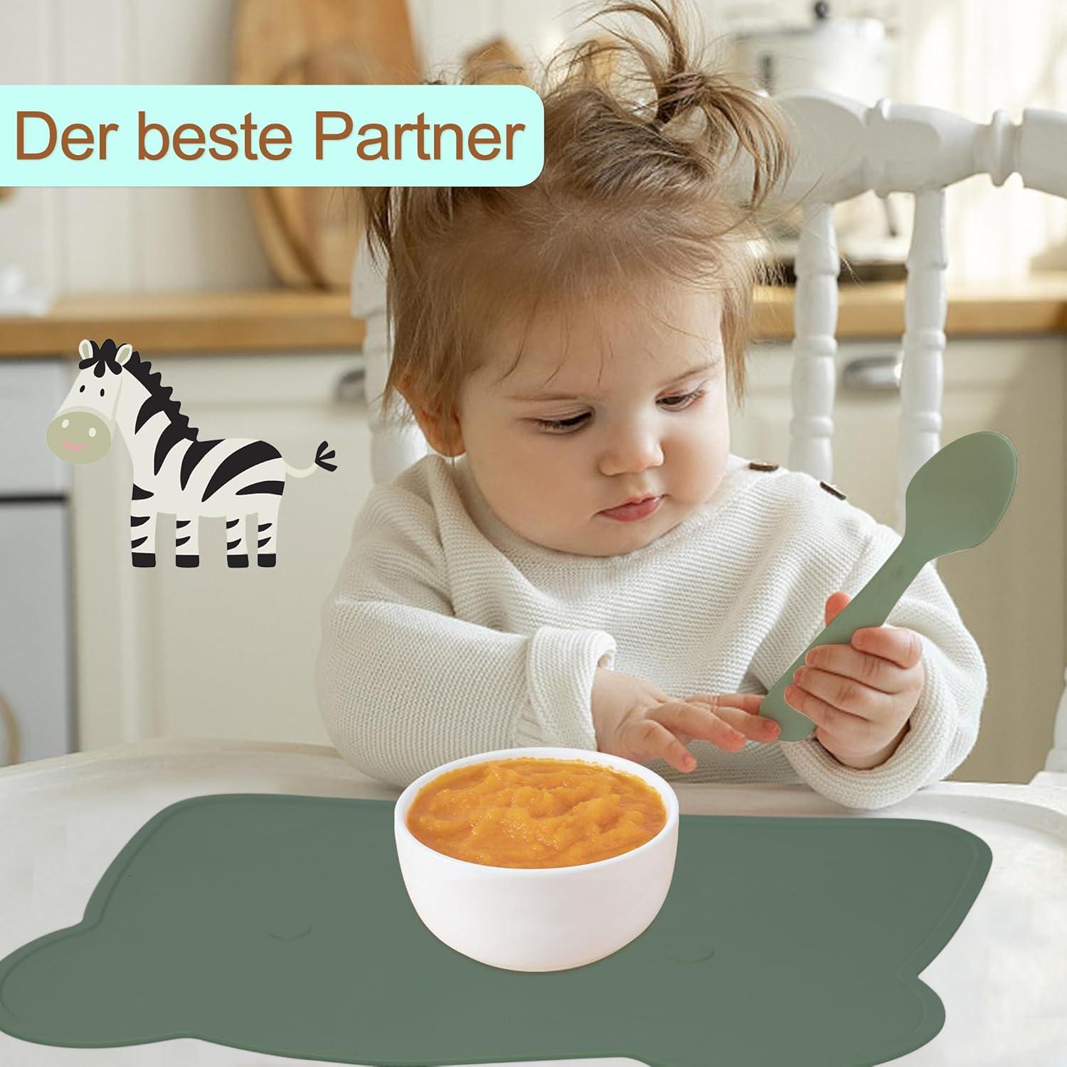 Kinder Silikon Platzset Bär Rutschfest BPA Frei Abwaschbar