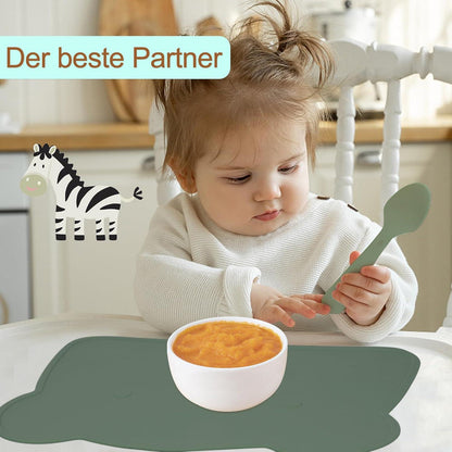 Kinder Silikon Platzset Bär Rutschfest BPA Frei Abwaschbar