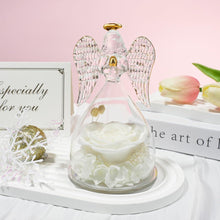 Ewige Rose Engel Figur Glaskuppel Geschenk Muttertag