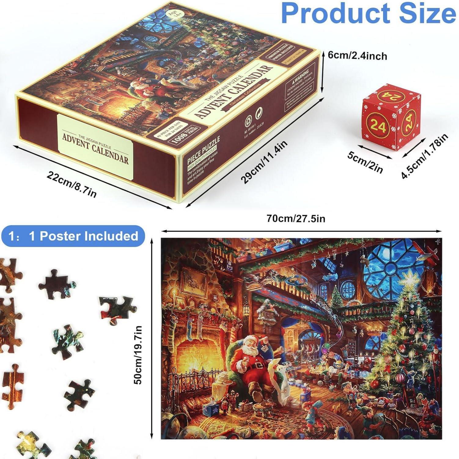 Adventskalender 2024 Weihnachtspuzzle 1008 Teile