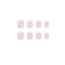 24-teiliges Nude Geometrische Muster Eckige Nägel zum