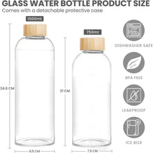 Bugucat Trinkflasche Glas 750ML mit Schutzhülle