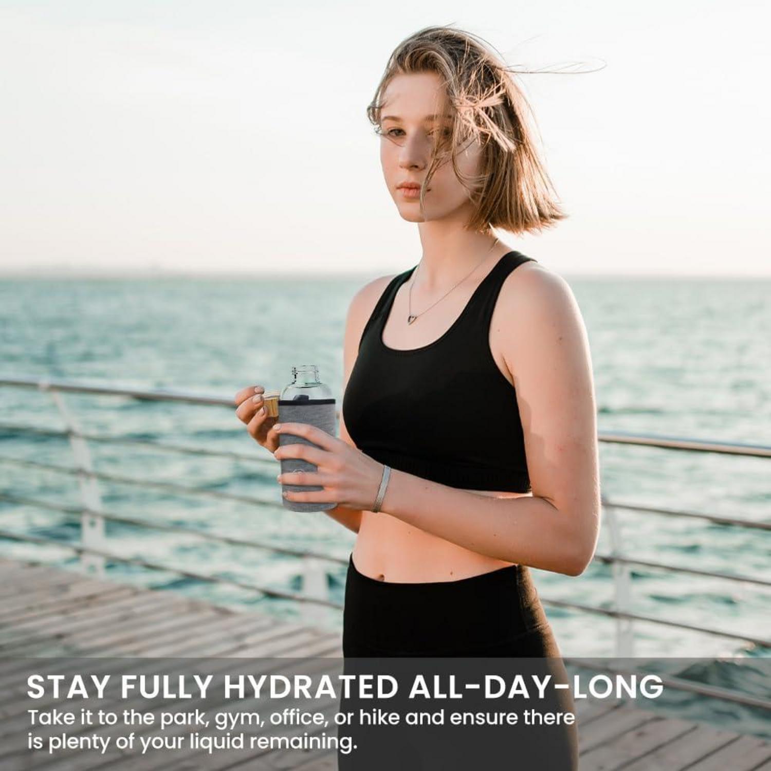 Trinkflasche Glas 750ML mit Schutzhülle für kalte heiße Getränke