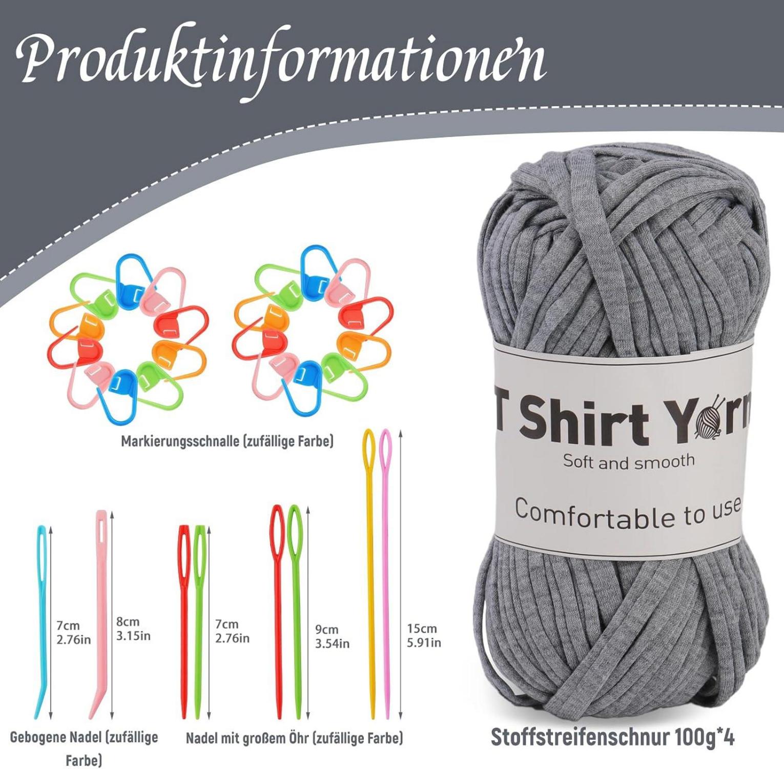 Baumwoll-Häkelgarn 4er-Pack 100g Set weiches Strickgarn in