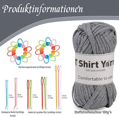 Baumwoll-Häkelgarn 4er-Pack 100g Set weiches Strickgarn in