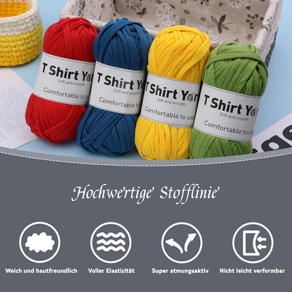 Häkelgarn-Set 4er-Pack Strickgarn Baumwollgarn 100g, weiches Garn