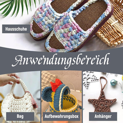 4er-Pack T-Shirt-Garn-Set 100g Baumwollgarn Häkelgarn weich grau