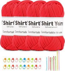 T-Shirt-Garn 4er-Pack 100g Set Strickgarn Häkelgarn Baumwolle