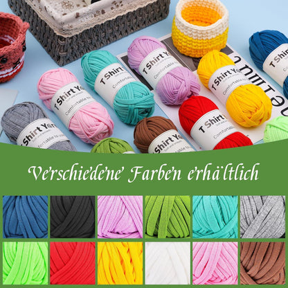 4er-Pack 100g T-Shirt-Garn Baumwollgarn Häkelgarn-Set grün