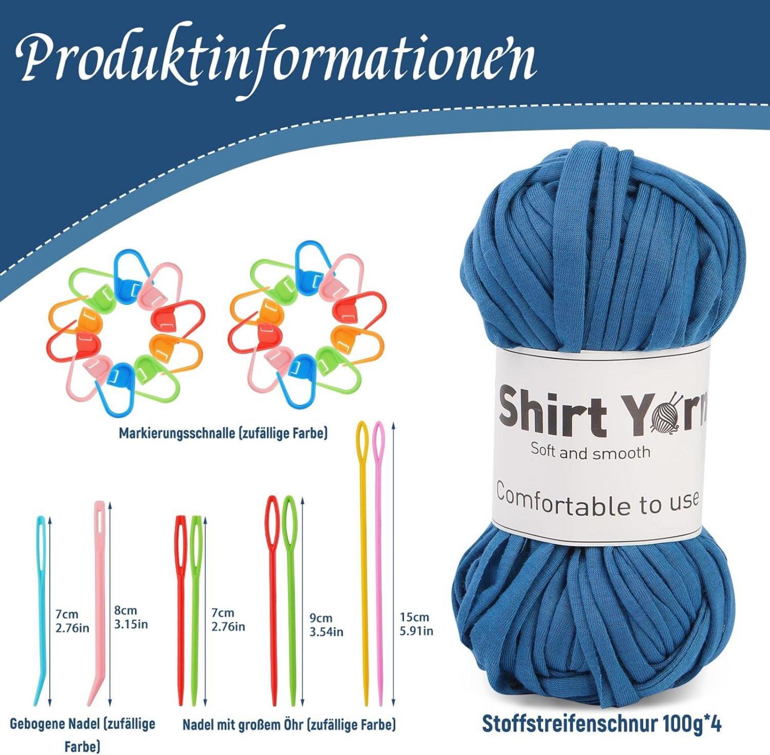 Häkelgarn-Set 4er-Pack 100g T-Shirt-Garn Stricken