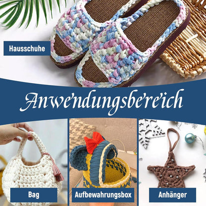 T-Shirt-Garn-Set 4er-Pack 100g, Strick- und Häkelgarn Baumwolle großes Garn