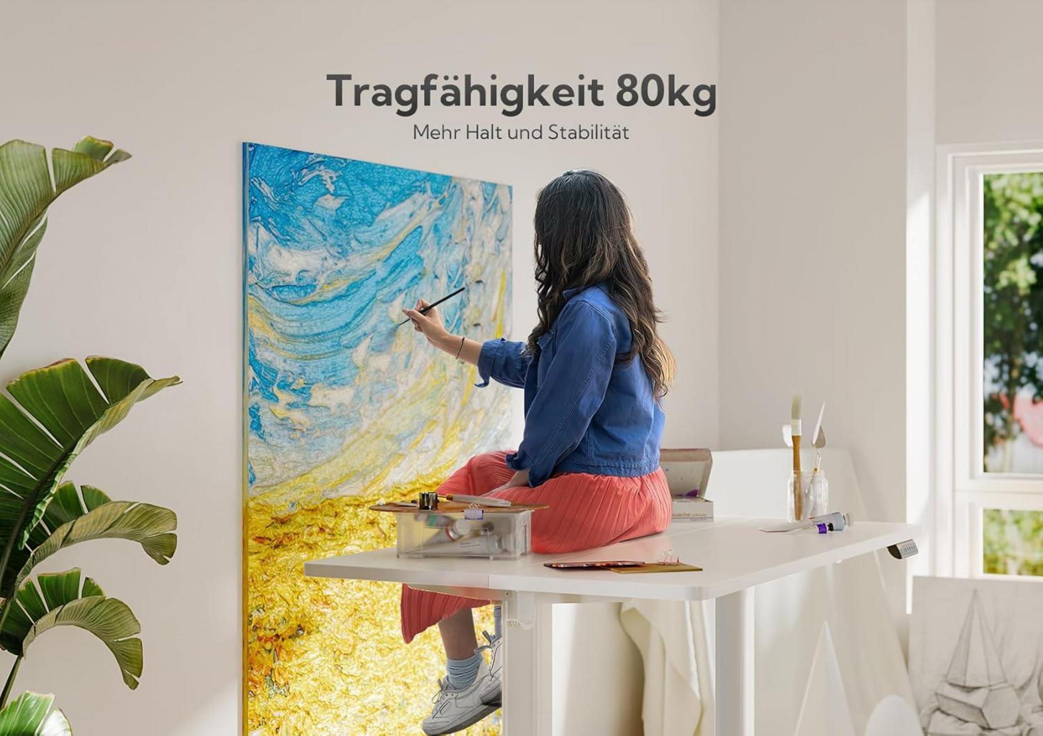 Höhenverstellbarer Schreibtisch 140x60 cm Elektrisch Standing Desk