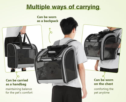 Rucksack für Katzen und Hunde, Katzentrage belüftetes Design, faltbar